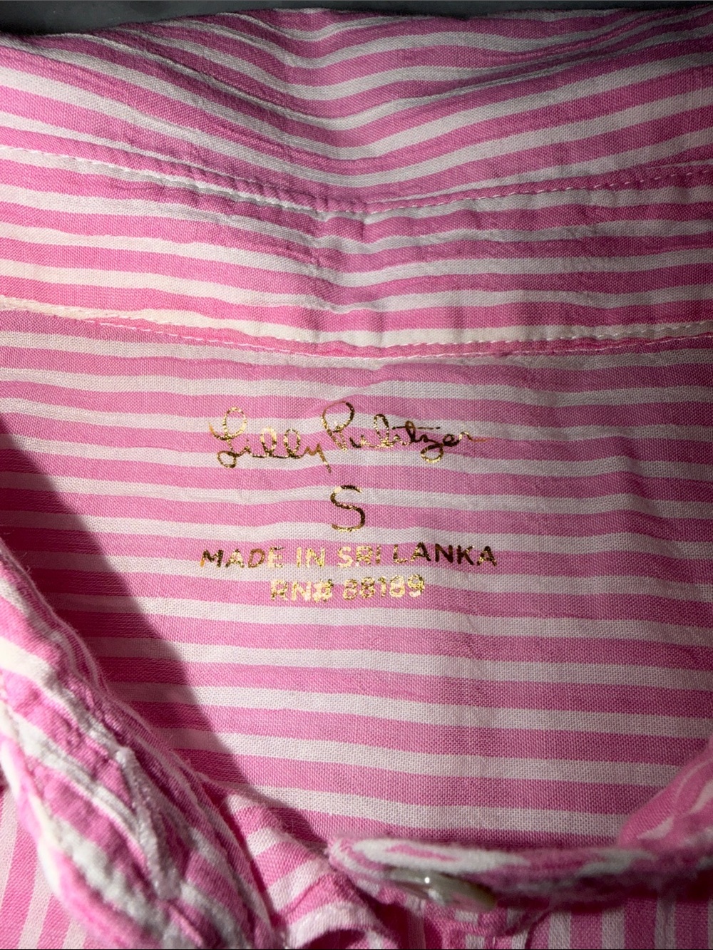 Lilly Pulitzer Pink and White Stripe button down